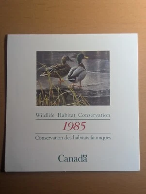 Folleto de 7 estampillas canadienses de conservación de hábitat de vida silvestre 1985-86-89-90-91-92-93 Foto 1 de 4