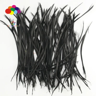 Goose Feathers 20-25cm 8-10 inch Carefully Crafted Smooth Dyed Black Biots Juju - Image 1 of 4