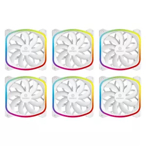 Enermax SquA aRGB PWM 120mm Case Fan - 6 Pack (White) - OEM - Picture 1 of 7