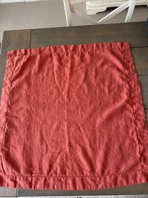 Pottery Barn 1 farsa de linho Euro 28,5 X 28,5" cor ferrugem coral - Imagem 1 de 4