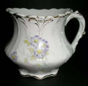 Smith Phillips Semi Porcelain Shaving Mug With Handle Scalloped Lip Floral - Bild 1 von 6