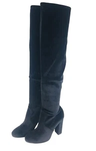 Chinese Laundry Womens Size 8.5 Brenda Thigh High Block Heel Velvet Boots Black - Picture 1 of 11