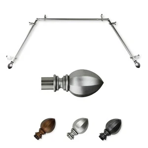 Hazelnut 13/16" Bay Window Curtain Rod 20"-36", 38"-72", choose from 3 colors - Picture 1 of 4