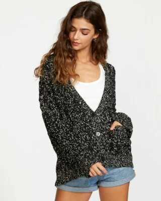 New NWT Women's RVCA Brody Oversized Cardigan Heavy Weight Knit Size Medium - Image 1 of 4