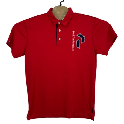 Peak Performance Panmo Polo Shirt Men's Medium Red Short Sleeve Golf Tennis Y2K - Image 1 of 4