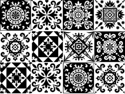 Azulejo decorativo estilo bohemio 12 piezas (6x6 pulgadas) 12 piezas 6 X 6 en azul Foto 1 de 4