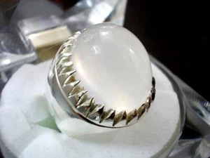 Anillo de piedra lunar para hombre talla 9 calidad AAA Dur al Najaf anillos de plata para hombre talla 9 - Imagen 1 de 5