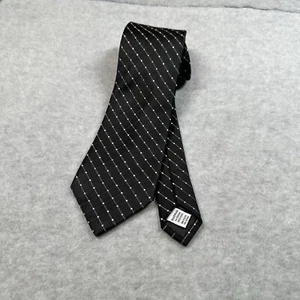 Geoffrey Beene Black And White Dot Stripe Neck Tie 100% Silk 3.75 X 57 in - Picture 1 of 8