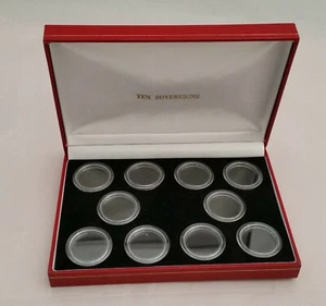 Deluxe Display Case for 10 x Gold Sovereigns in Coin Capsules Sovereign Box - Picture 1 of 3