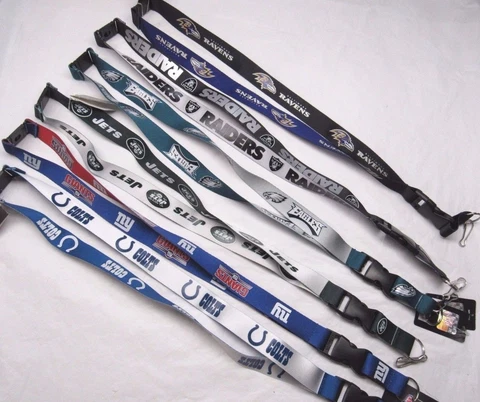 NFL Reversible Lanyard Keychain 23" Long 3/4" Wide by Aminco Select Team Below Cover