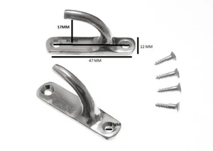 Corbata de Cortina Ganchos Retención Moderno Cromo 45mm con Tornillos - 8 Pares - Picture 1 of 1