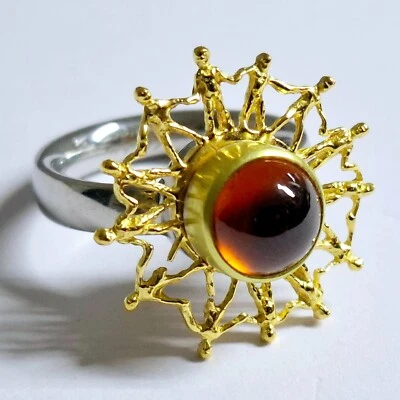 Original Charlotte 21/M - Menschenreigen Scheibe in Silber 22 kt goldplattiert - Imagem 1 de 4