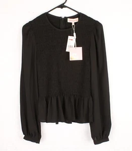 *Leyden Glitz and Glam Long Sleeve Top Blouse Black Size XS - Picture 1 of 4