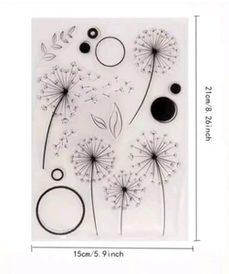 dandelion wildflower clear stamp background card NEW Free Ship - Picture 1 of 1