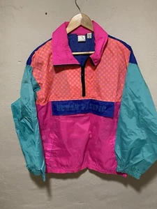 VTG OCEAN PACIFIC | Neon Hot Pink 1/4 Zip Pullover Windbreaker 80s 90s | Size M - Picture 1 of 5
