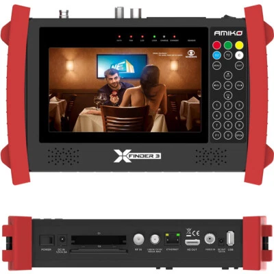 X-Finder 3 Amiko  HD DVB-S/S2 + C/T/T2 Satfinder LCD Display Messgerät Akku - Bild 1 von 4