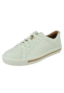 Damas Clarks Elegantes Zapatos con Cordones Un Maui Encaje Cuero Blanco Reino Unido 8 D/42 - Imagen 1 de 5