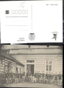 147726,Repro Fahrräder Hochräder Hochrad Gruppenbild m. Männer Studenten  - Bild 1 von 1