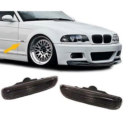 Seitenblinker schwarz Paar passend für BMW 3ER E46 Coupe Cabrio Limo Touring - Bild 1 von 2