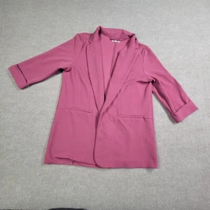 Maurices Blazer Jacket Womens 0X Purple Long Sleeve Open Front Notch Lapel - Picture 1 of 9