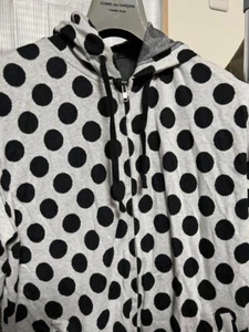 Comme Des Garçons Homme Plus Knit Hoodie Polka dot pattern Mesh Back S Used JPN - Picture 1 of 6