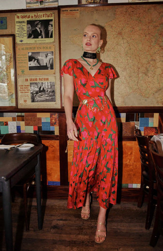 Nuovo abito floreale San Valentino Rixo rosso Cinzia Fontainhas taglia XS M L XL ESAURITO