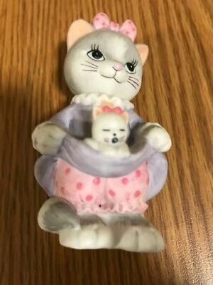 Figura de gato con gatito en falda de colección Bronson - 1993 a.C.  Foto 1 de 3