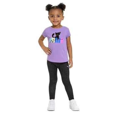 Conjunto ativo infantil feminino Puma tamanho 18M roxo Puma - Imagem 1 de 4