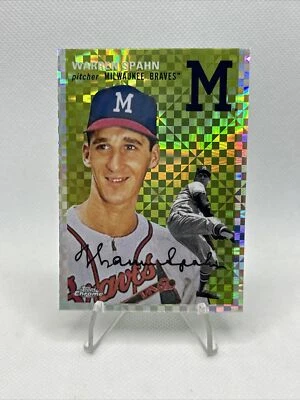 2023 Topps Chrome Plat. Anniv. #438 Warren Spahn (Xfractor) - Image 1 of 2