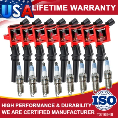 Paquete de 8 bobinas de encendido y bujías para Ford Crown Victoria y Mercury 1998-2011 Foto 1 de 4