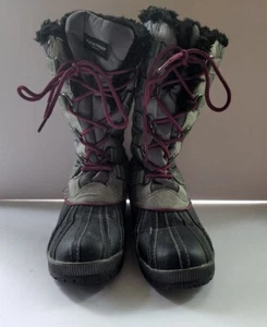 Weatherproof Women's 8.5 Winter Boots Faux Fur Gracie Gray Black Purple - Picture 1 of 7