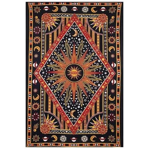 Wandteppich brennende Sonne Mandala indische Baumwolle Tagesdecke Boho Bettdecke Decke - Bild 1 von 4