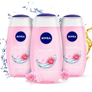 NIVEA Waterlily and Oil Shower Gel Body Wash Skin Care 250ml Pack of 3 - Picture 1 of 8