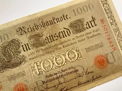 1910 Germany 1000 Mark Circulated Banknote Z341 - Image 1 of 4