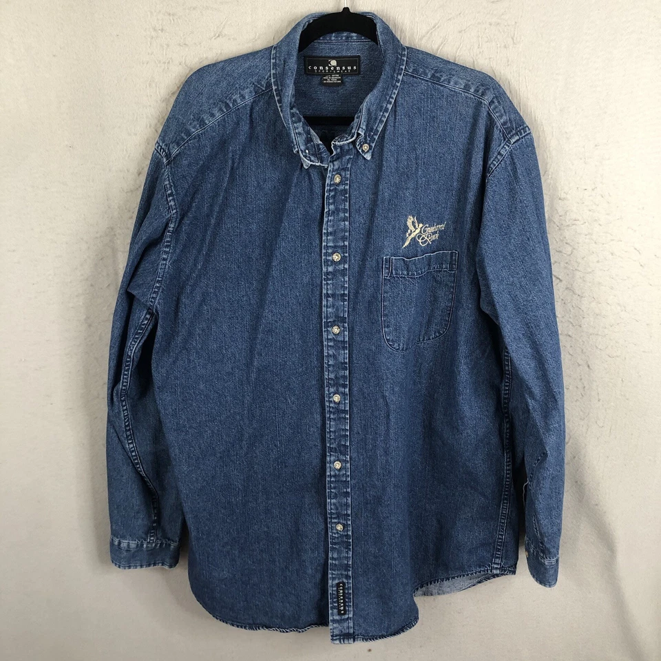 Consensus Denim Shirt Mens XLT Blue Ranch Relaxed Outdoor Workwear Chore - Image 1 of 4