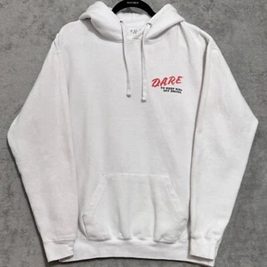 D.A.R.E. Dare To Keep Kids Off Drugs Hoodie Sweatshirt White Large Retro - Picture 1 of 7