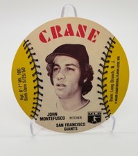 1976 John Montefusco Crane Potato Chips Baseball Disc San Francisco Giants Star