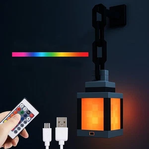 Pixelated Lantern Night Light -16-Color Led Wall Mood Night Light W Touch Swi... - Foto 1 di 6