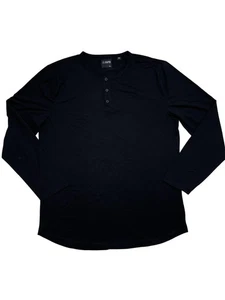 Cuts Henley Shirt Mens 2XL Black Long Sleeve Pyca Pro Stretch Pullover Casual - Picture 1 of 9