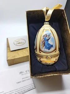Weihnachten Valerie Parr Hill Ei musikalischer Ornament blauer Engel Realms Of Glory - Bild 1 von 2
