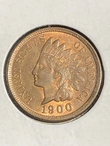 Sharp 1900 Indian Cent Superb Gem Red-Brown Uncirculated - Picture 1 of 2