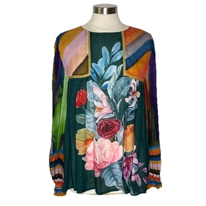 Blank London Blouse L Womens Miranda Multicolor Floral Print Long Sleeves - Picture 1 of 8