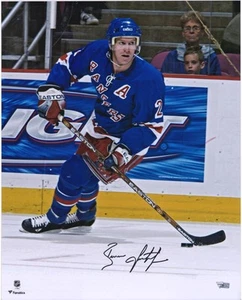 Brian Leetch New York Rangers Signed 16" x 20" Blue Jersey Skating Photo - Picture 1 of 1