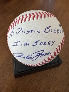 Pete Rose Cincinnati Reds signierter ROML Baseball Nr. Justin Bieber Es tut mir leid JSA 😎 - Bild 1 von 3