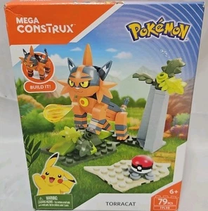 MEGA Construx Pokemon Torracat FPL98 Box & Instructions New w/ Box Shelf Wear - Picture 1 of 14