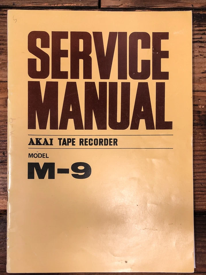 Akai Model M-9 Reel to Reel Service Manual *Original* - Image 1 of 1