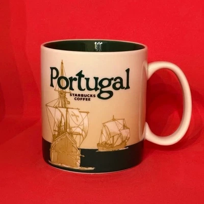 Taza de café Starbucks Portugal Global Icon Collection 2012 verde tostado usada en excelente estado 16 OZ  Foto 1 de 4