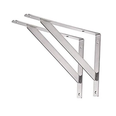  Soporte de estante de acero inoxidable de 14", carga máxima: 550 lb pesado 14" (soild) plateado Foto 1 de 4