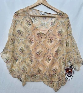2510084 Damen XS PAUL & JOE x Target 2006 Cottage Core Blumenmuster Seidenbluse neu mit Etikett - Bild 1 von 3