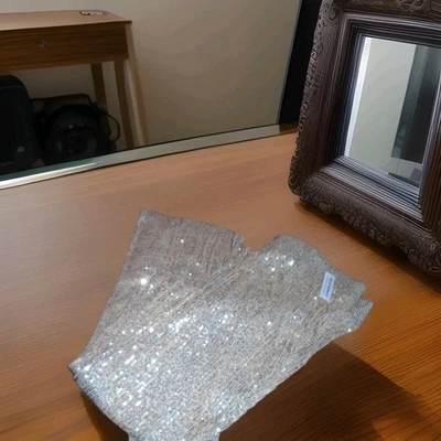 OLD NAVY GOLD SEQUIN PANTS WOMANS 2XL EXTRA HIGH RISE FLARE FULL LENGTH NWT - Image 1 of 4